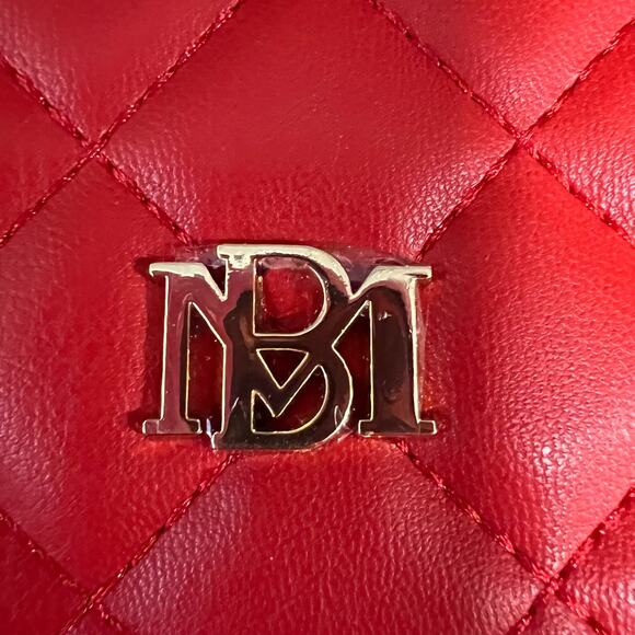 Badgley Mischka Womens Vegan Leather Long Card Holder Wallet Red Quilted NWT - Picture 9 of 10